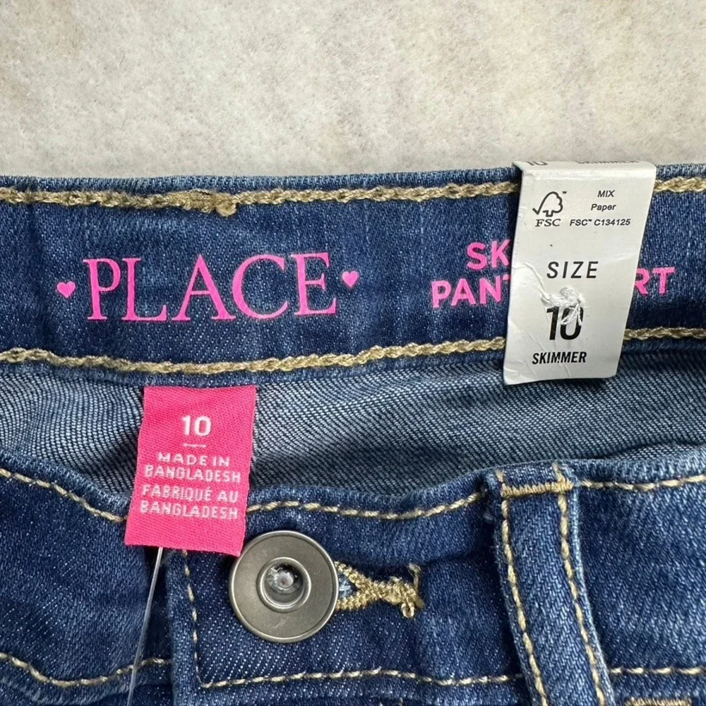 The Children's Place Kids Size 10 Zoe Wash Denim Skimmer Shorts Adjustable Waist